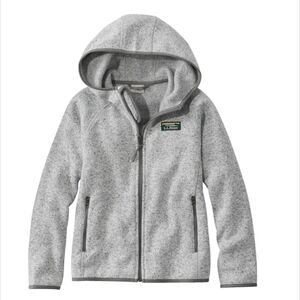 NWT Kids' L.L.Bean Sweater Fleece, Hooded Large Pewter